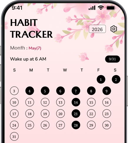 Habit tracking app preview